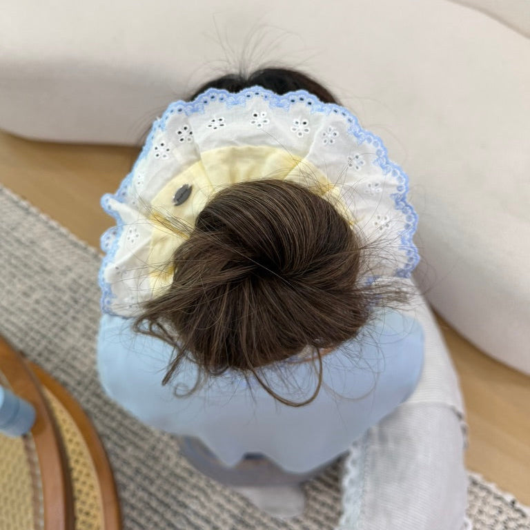 Lemon Meringue Lace Scrunchie