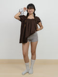 Earl Grey Stripes Fold over Shorts