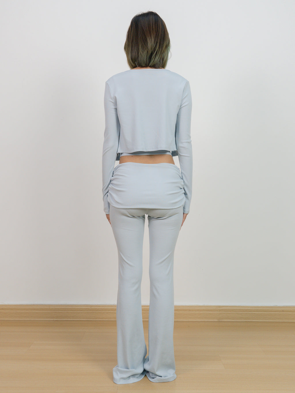 Baby Blue Foldover Flare Pant