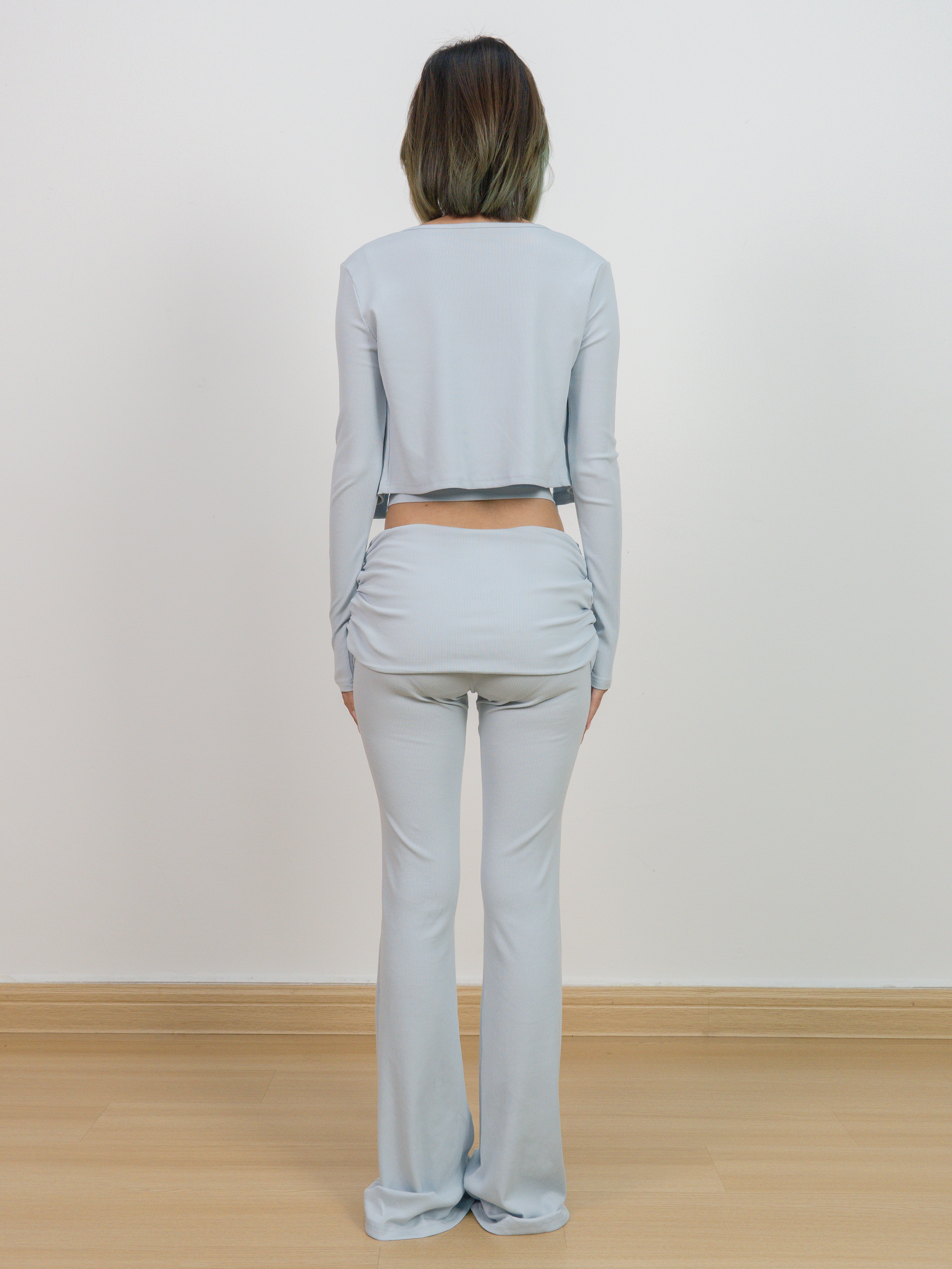 Baby Blue Foldover Flare Pant