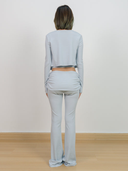 Baby Blue Foldover Flare Pant
