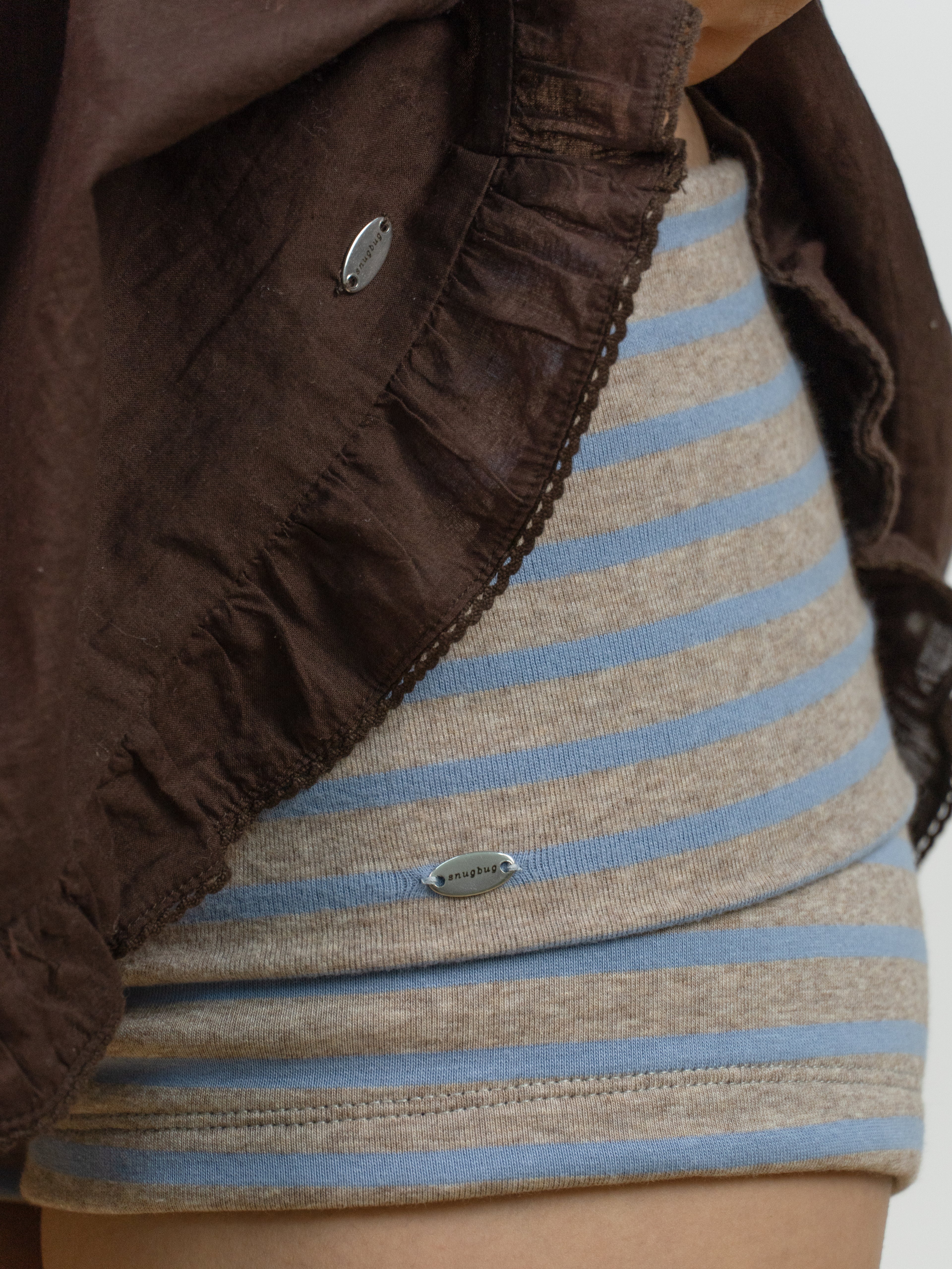 Earl Grey Stripes Fold over Shorts