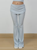 Baby Blue Foldover Flare Pant